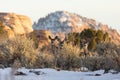 Herd of mule deer in mountains of Southern Utah in winter Royalty Free Stock Photo