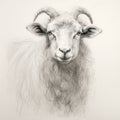 Sheep Portrait: A Stunning Pencil Drawing On Paper