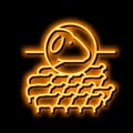 herd sheep neon glow icon illustration