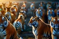 A herd of tigers. Royalty Free Stock Photo