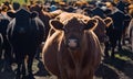 Herd of young cows