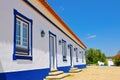 Country Estate, Alentejo Typical White House with Blue Stripes, Travel Portugal Royalty Free Stock Photo