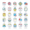 Set Of Digital and Internet Marketing Flat Vector Icons Royalty Free Stock Photo