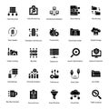 Big Data Glyph Icons Pack Royalty Free Stock Photo
