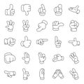 Hand Gestures Line Vectors Pack