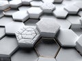 Here is a detailed close up of a white hexagon pattern on a wall Royalty Free Stock Photo