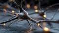 Here is a detailed closeup image of a nerve cell located in the brain Royalty Free Stock Photo