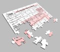 Federal Income Tax form 1040 that is a jigsaw puzzle