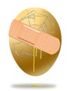 Here is a golden egg, a nest egg of money for retirement and it is cracked and leaking due to economic problems recently