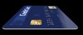 Here is a good view of an EMV chip on a credit card. Royalty Free Stock Photo