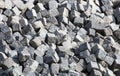 Granite cubes natural stone pile