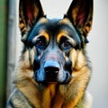 A Steely-Eyed German Shephard by Generative AI