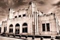 The Tulsa Union Pacific Railroad Station in Black and White - Historic art deco building design Royalty Free Stock Photo