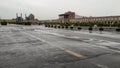 Aali qapu and abbasi great mosque in naghshe jahan square, isfahan city, iran