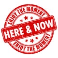 Here and now rubber stamp Royalty Free Stock Photo