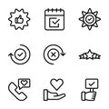 Emotional Opinion and Checklist line Icons Pack