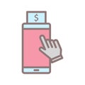 Mobile banking vector icon which can be easily modified or edit