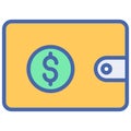 Money Wallet Isolated Vector icon which can easily modify or edit