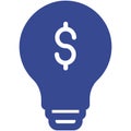 Dollar bulb Isolated Vector icon which can easily modify or edit Royalty Free Stock Photo