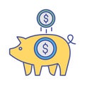 piggy dollar bank Isolated Vector icon which can easily modify or edit