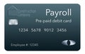 Here is a payroll debit card. It is a pre-paid debit card used to pay employees their payroll wages.