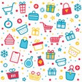 Festive shopping pattern Royalty Free Stock Photo