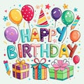 Colorful Happy Birthday Celebratio Royalty Free Stock Photo