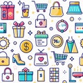 Seamless shopping pattern Royalty Free Stock Photo