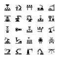 Manufacture Robotics Glyph Icons