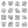 Set of Coding Linear Icons