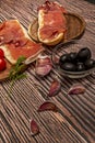 e steps to prepare an exquisite Spanish Ham Sandwich Royalty Free Stock Photo