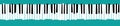 Here is a stylized, distorted retro piano keyboard
