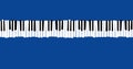 Here is a stylized, distorted retro piano keyboard