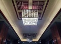 Exquisite Chinese retro style chandelier hangs on the roof.