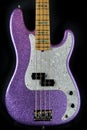 Electric Bass Guitar Purple Sparkle and Pearl - Abaline Inlay - Rock N Roll