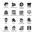 Real Estate Glyph Icons 9 Royalty Free Stock Photo