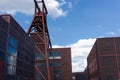 Industrial buildings with a shaft tower in an former industrial area