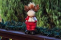 Reindeer rudolf is preparing for the holidays
