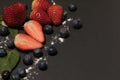 Strawberries with blueberries Royalty Free Stock Photo