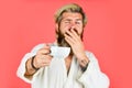 Here is your morning coffee. hipster start day. early awakening with cup of espresso. good morning coffee. need some Royalty Free Stock Photo