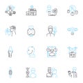 Hereditary wellness linear icons set. Genetics, Inheritance, DNA, Health, Lifestyle, Prevention, Nutrition line vector