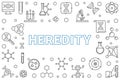 Heredity horizontal frame in linear style. Vector illustration