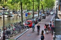 Herengracht canal tourists, Amsterdam