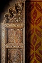 wooden carved door with ivory inlay works inside of tombe Tippu Sultan, his father Hyder Ali and his mother Fakhr-Un-Nisa. Mysore