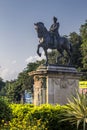 Heritage architecture-Kala Ghoda Statue of Maharaja Sayajirao Gaekwad III near to Sayaji baug Kamati baug`s Main Entrance. Royalty Free Stock Photo