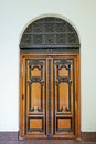 Closed Wooden Door of St. Mark`s Cathedral