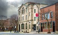 This heritage building located in the Plateau Mont Royal in Mile End Saint-Laurent and Laurier in Montrea Royalty Free Stock Photo