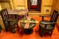 Ancient heritage building Patwon ki Haveli royal palace room interior view at Jaisalmer, Rajasthan, India Royalty Free Stock Photo