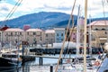 Heritage buildings around the port in Hobart, Tasmania, Australia
