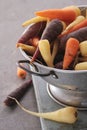 Heritage carrots on wooden board Royalty Free Stock Photo